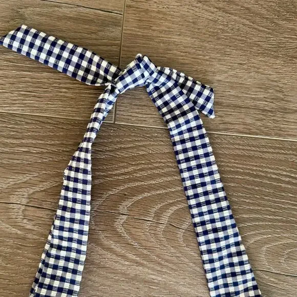 Draper James RSVP Preppy Gingham Swimsuit Ruched Halter Xsmall NEW - Picture 10 of 11